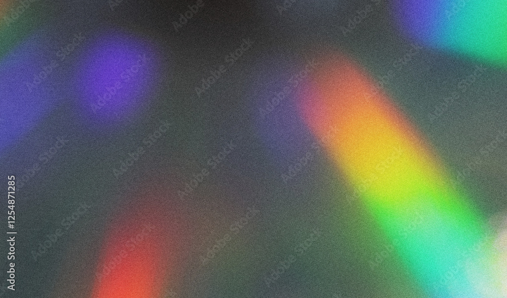Poster light interference, refraction, color diffraction through optical element.