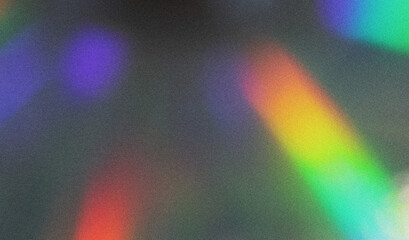 Light interference, refraction, color diffraction through optical element.