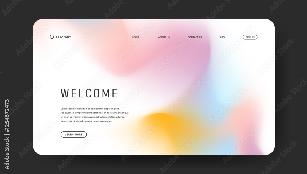 Poster landing page with fluid gradient design