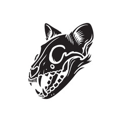 Minimalist Marten Skull Vector - Marten Skull Silhouette - Illustration Of Marten Skull.