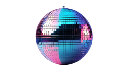 3D disco ball with pastel gradient tones png