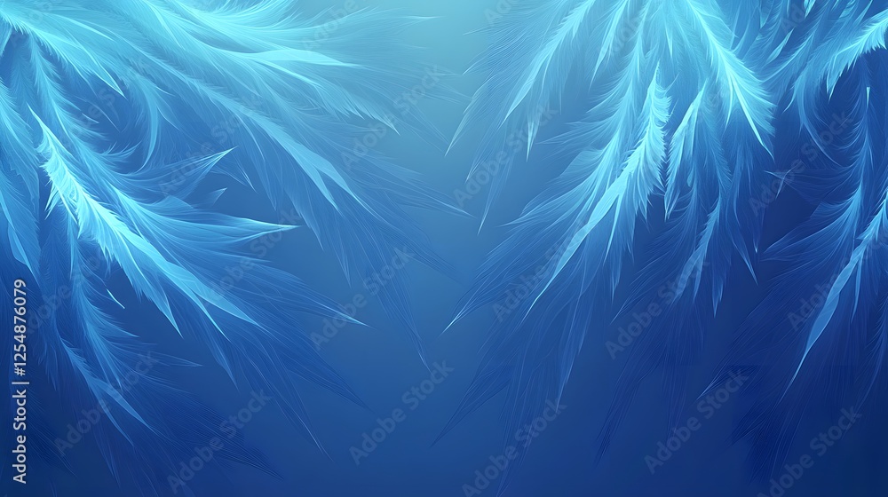 Poster abstract fractal patterns are reminiscent of frost and ice