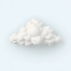 Abstract White Cloud Shape 3D Render Fluffy Puffy Cumulus Minimalist Design Element Sky Icon