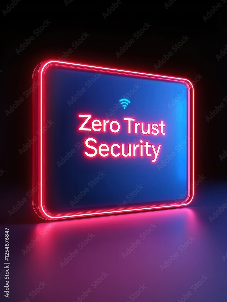 Poster a glowing sign displays 