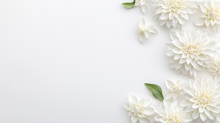 White Flowers Arrangement On White Background