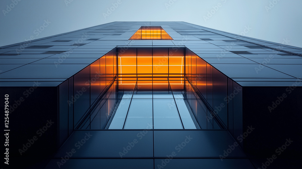 Poster abstract minimalistic modern architectural structure with clean geometric lines. generative ai . gen