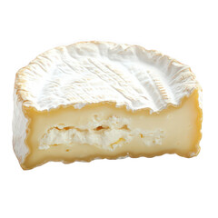 Delicious Creamy Cheese Slice Isolated on White Background