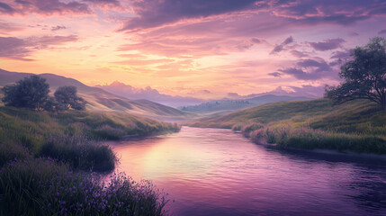 Obraz premium sunrise over the river