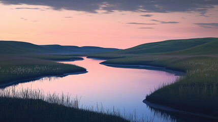 Obraz premium sunrise over lake