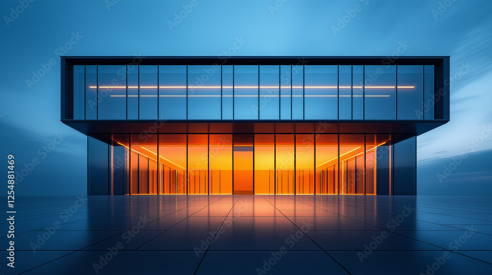 Poster abstract minimalistic modern architectural structure with clean geometric lines. Generative AI . Generative AI
