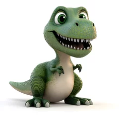 3d cartoon cute illustration of dinosaurus on white background