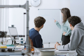 Students working together in the lab