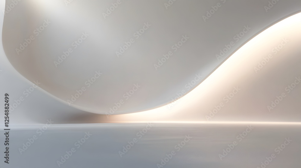 Poster abstract white structure with smooth curves and soft lighting