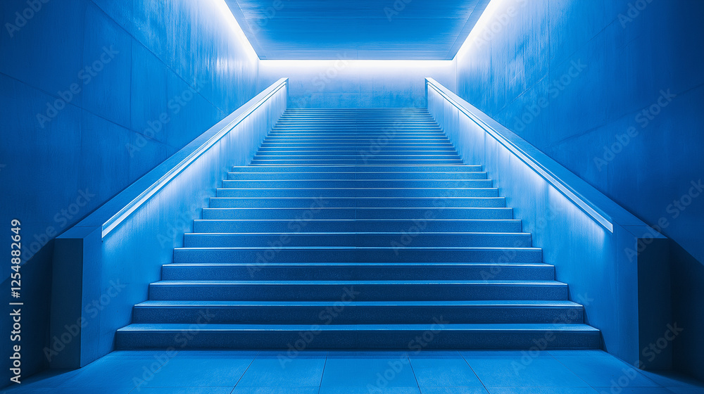 Poster abstract minimalistic modern architectural stairway structure with clean geometric lines. generative