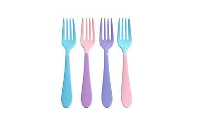  3D fork featuring pastel colors png 
