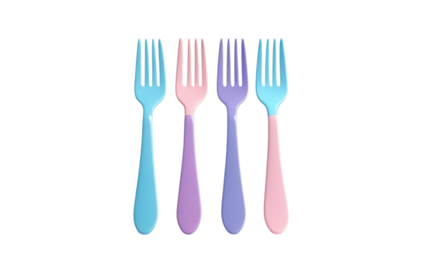  3D fork featuring pastel colors png 