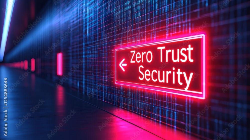 Poster a glowing sign on a digital background indicating 