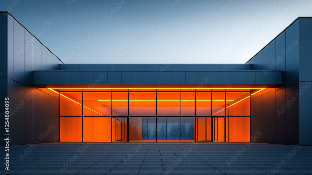 Poster abstract minimalistic modern architectural structure with clean geometric lines. generative ai . gen