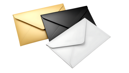 3D Glossy Gold and black Envelope png