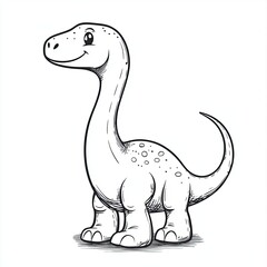 Naklejka premium Dinosaur Illustration Simple Coloring Book Page for Kids