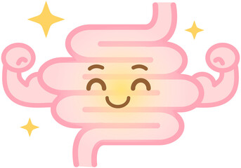 Intestine icon, cartoon style strong
