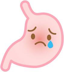 Stomach Icon, Cartoon Style Cry
