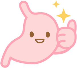 Stomach Icon, Cartoon Style Healthy

