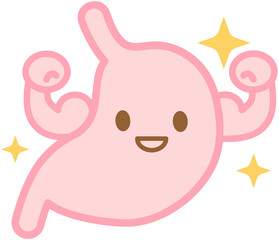 Stomach Icon, Cartoon Style Healthy


