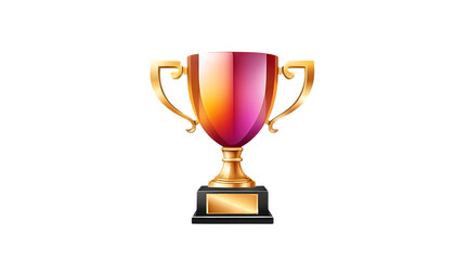 3D glossy gradient trophy icon png 