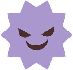 Virus, Bacteria, Germ Icon, Cartoon Style