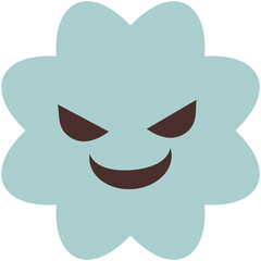 Virus, Bacteria, Germ Icon, Cartoon Style