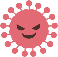 Virus, Bacteria, Germ Icon, Cartoon Style