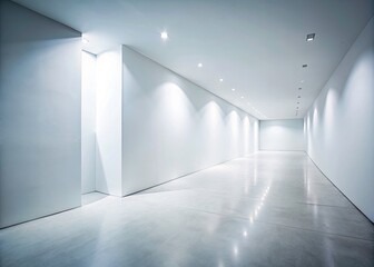 Empty White Wall Mockup, Art Presentation, Minimalist Interior, Blank Canvas, Gallery Wall, Frame Mockup, Artwork Display, White Background, Modern Art, Picture Frame Mockup