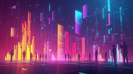 Digital transformation in urban nightscapes a futuristic visual art showcase