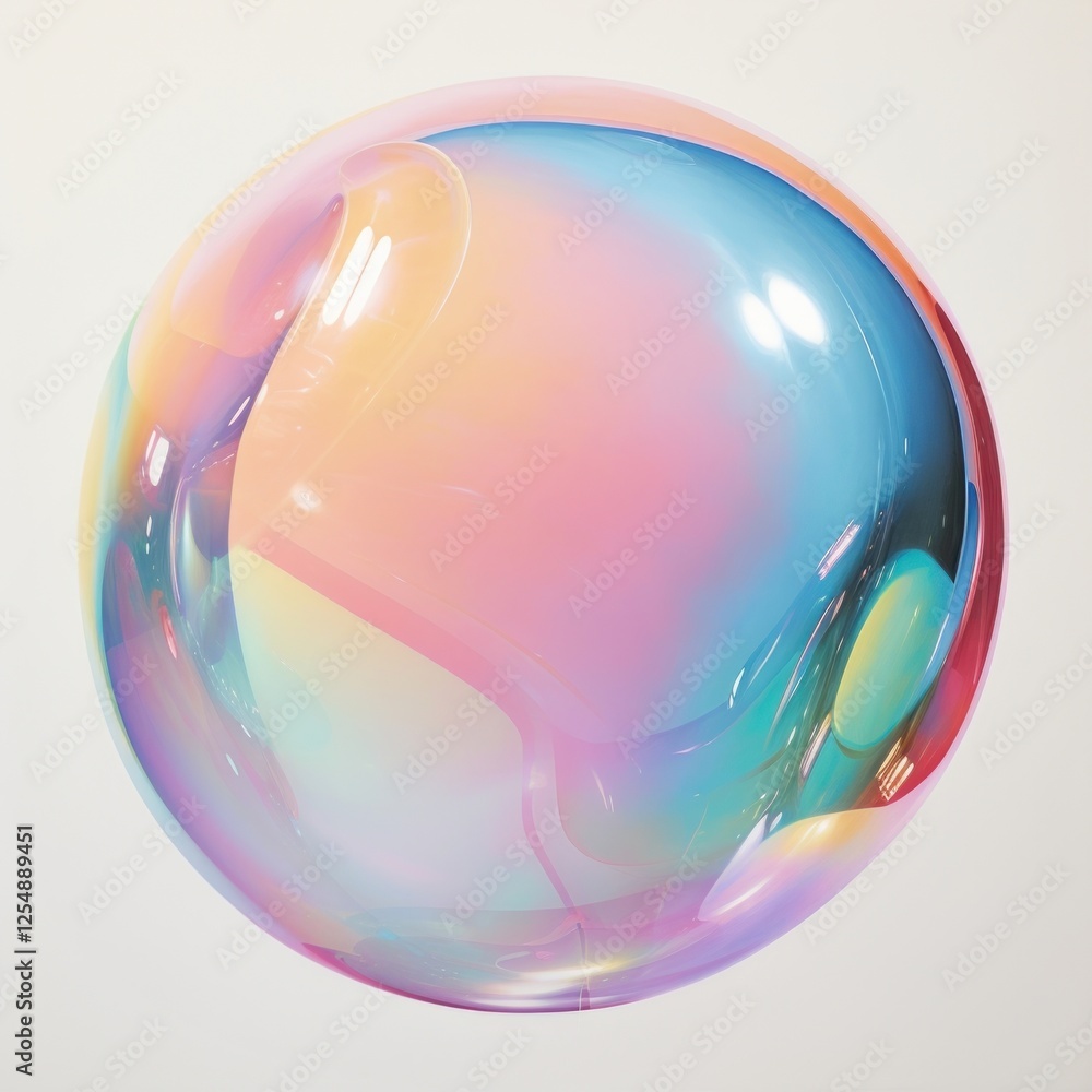 Canvas Prints an iridescence bubble isolated on clear pale solid white background bubble sphere lightweight.