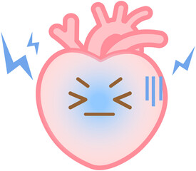 Heart emoticon icon, angry