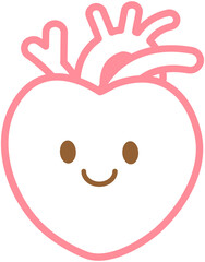 Heart Organ Icon, Cartoon Style
