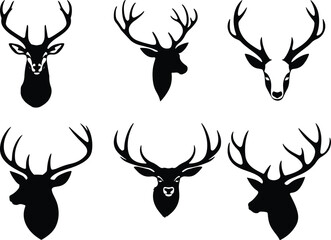Deer silhouette set