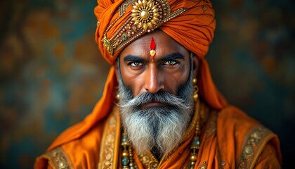 Fototapeta premium Portrait of a Majestic Indian Man
