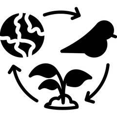 Obraz premium Biodiversity Conservation glyph icon