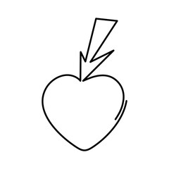 Heart and arrow one line art,hand-drawn continuous contour.Love feelings concept,festive design romantic element Valentine's Day simple minimalist design.Editable stroke. Isolated.Vector illustration