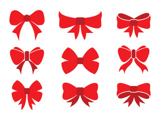 Collection Of  Ribbon Bow Icon Set Vector Design illustration