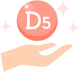 Vitamin D5 nutrition in hand 
