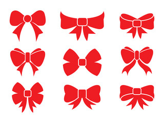 Collection Of  Ribbon Bow Icon Set Vector Design illustration