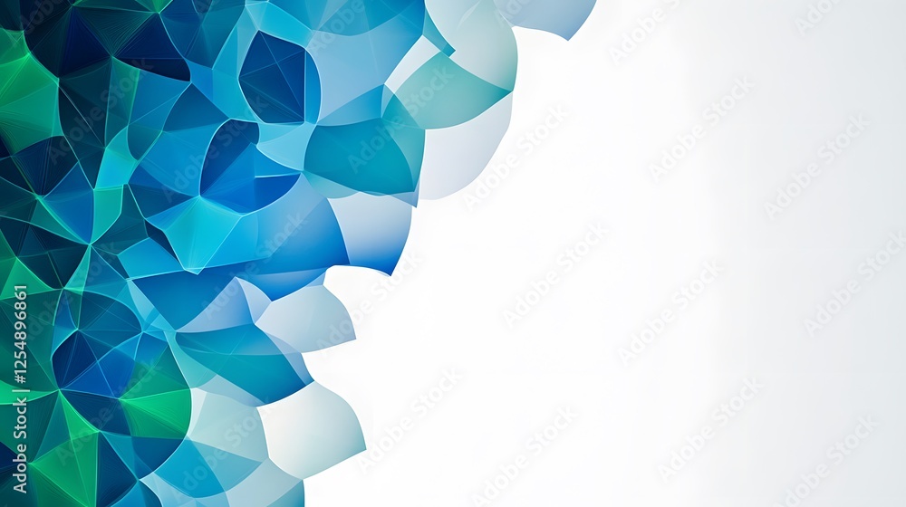 Aufkleber abstract pattern made of polygons and circle segments in blue