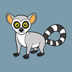 Fototapeta premium lemur detailed vector