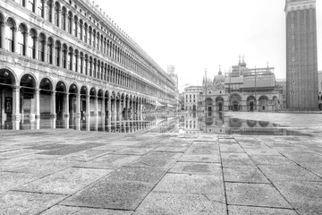 Venetian Black and White San Marco at Dawn