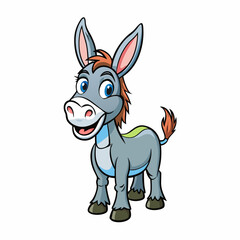 donkey animal cartoon vector