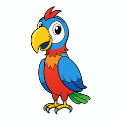 cartoon parrot on white background