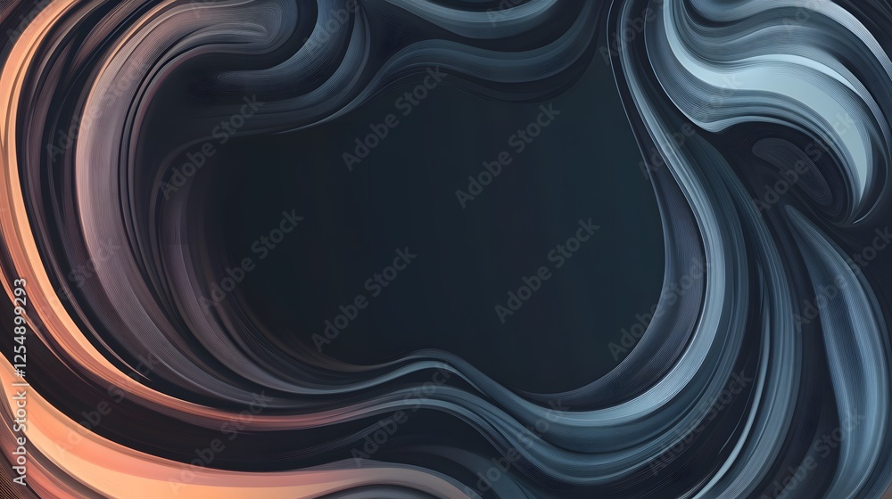 Poster abstract swirl pattern with warm and cool color contrasts